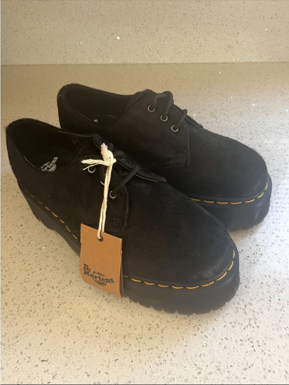 Dr. Martens 1461 Quad Hair-On Platform Oxford NWT Size 8 Women’s